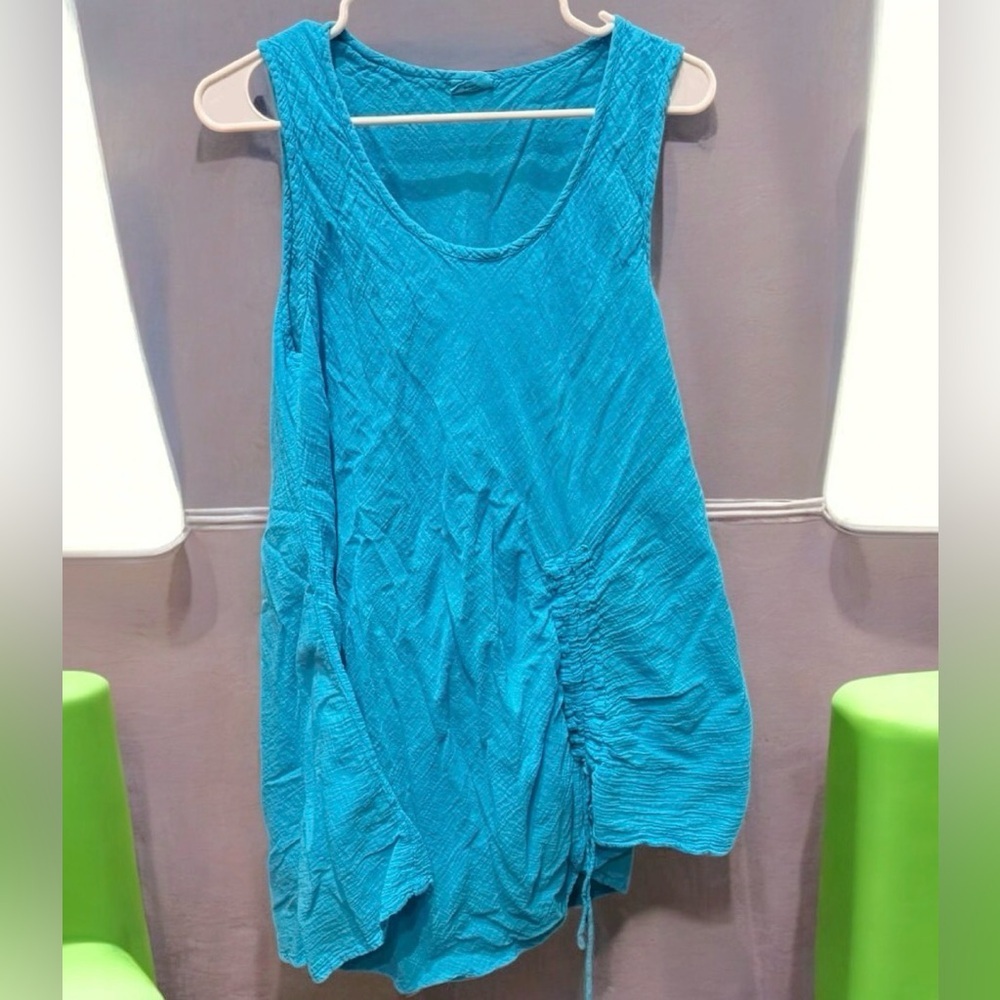 Blue Sleeveless Women's Tank top dress XL pit to pit 20in length 36in